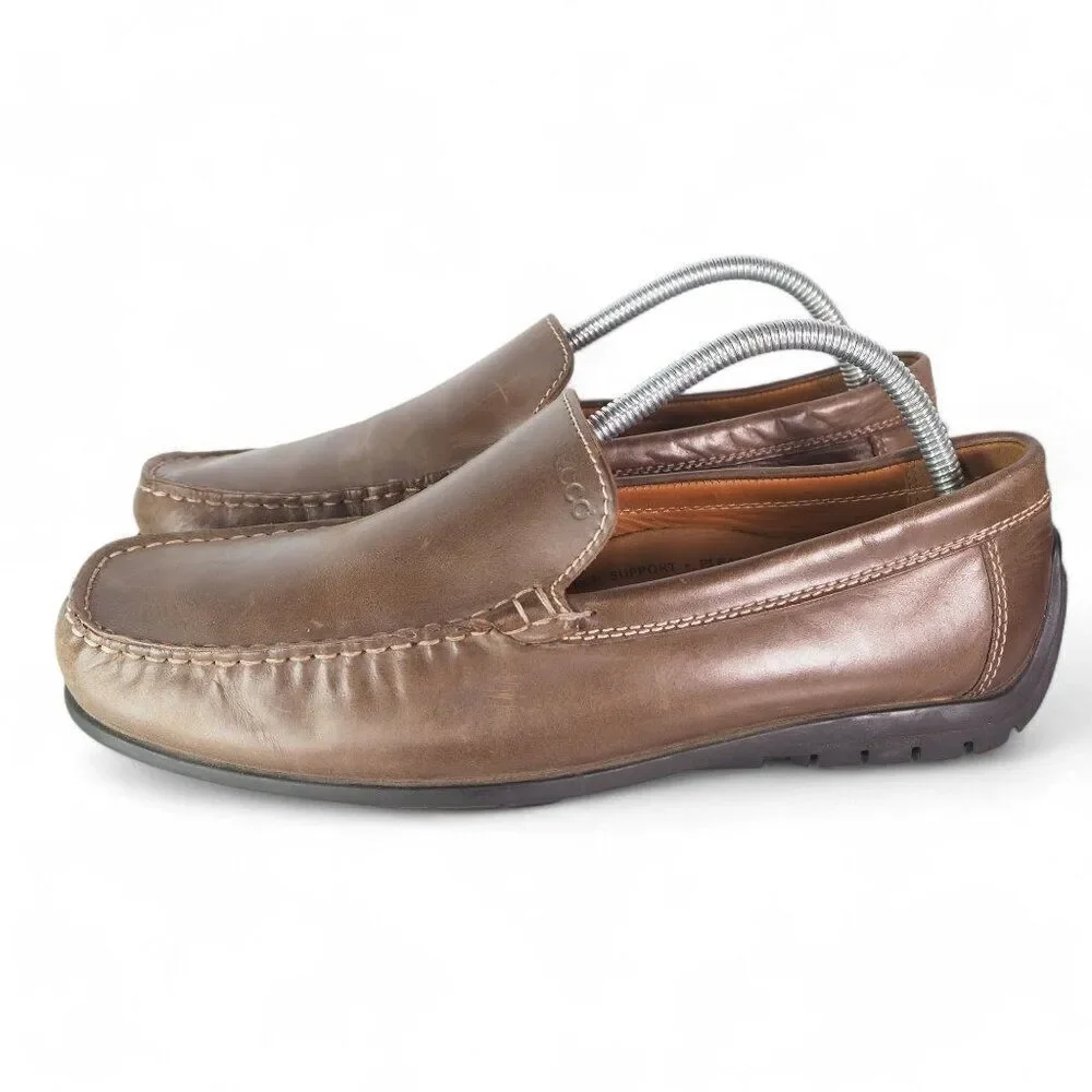 ECCO Classic Moc 2.0 Classic Slip-on Leather Loafers Brown‎ Men's 8-8.5/42